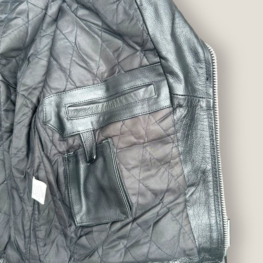 Classic Black Leather Biker Jacket - Picture 6 of 6